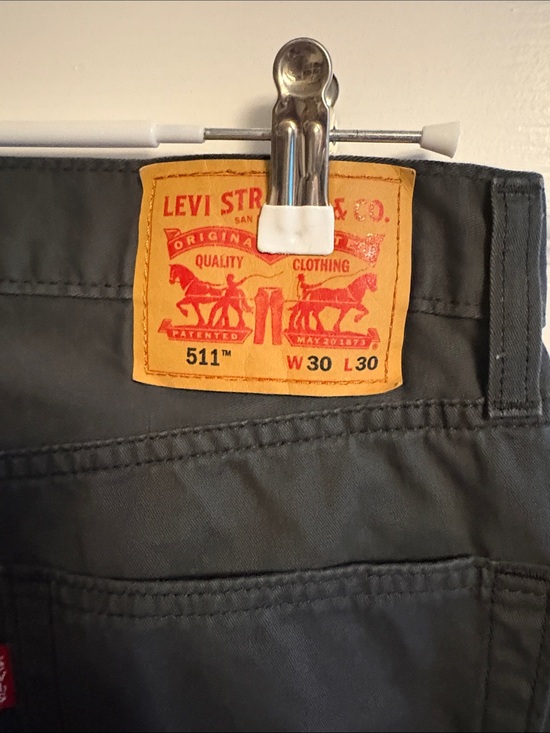 Levi's Other - Levi's 511 Slim Jeans in charcoal gray with tan leather patch